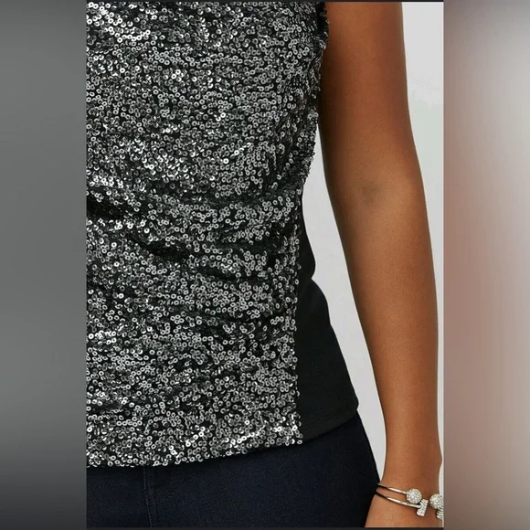 ✨ Lane Bryant NWT Black Sequin Camisole Top – Size 16 ✨ - Picture 2 of 11